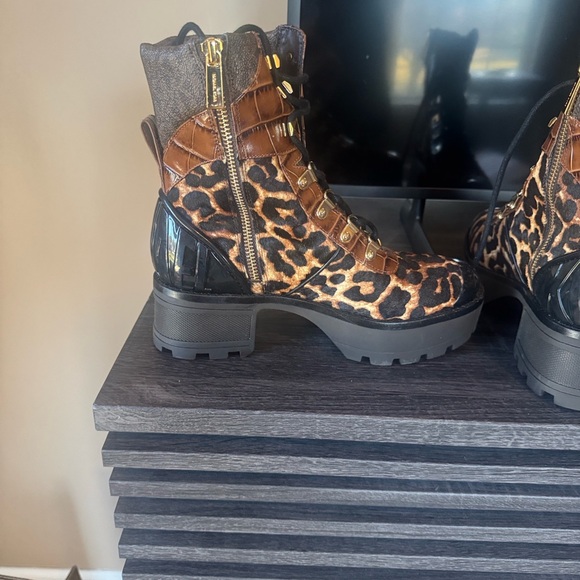 MICHAEL Michael Kors Leopard Combat Boots - Picture 7 of 7